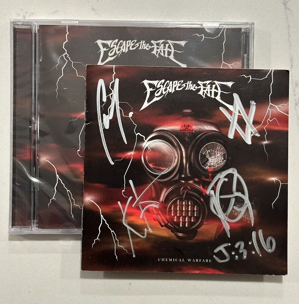 Escape The Fate Autographed/SIGNED Chemical Warfare CD
